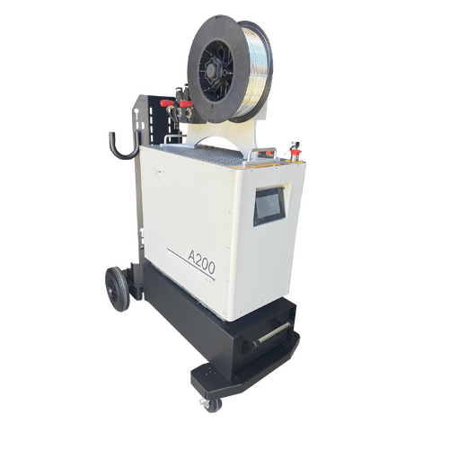 Air-Cooled Continuous-Wave Fiber Laser with Mobile Trolley